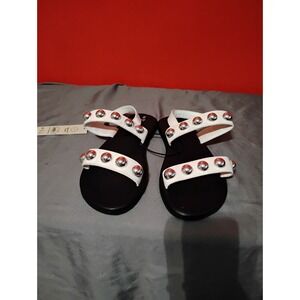 No Boundaries Studded Sandals Women's Size 9 White Adjustable Strap New